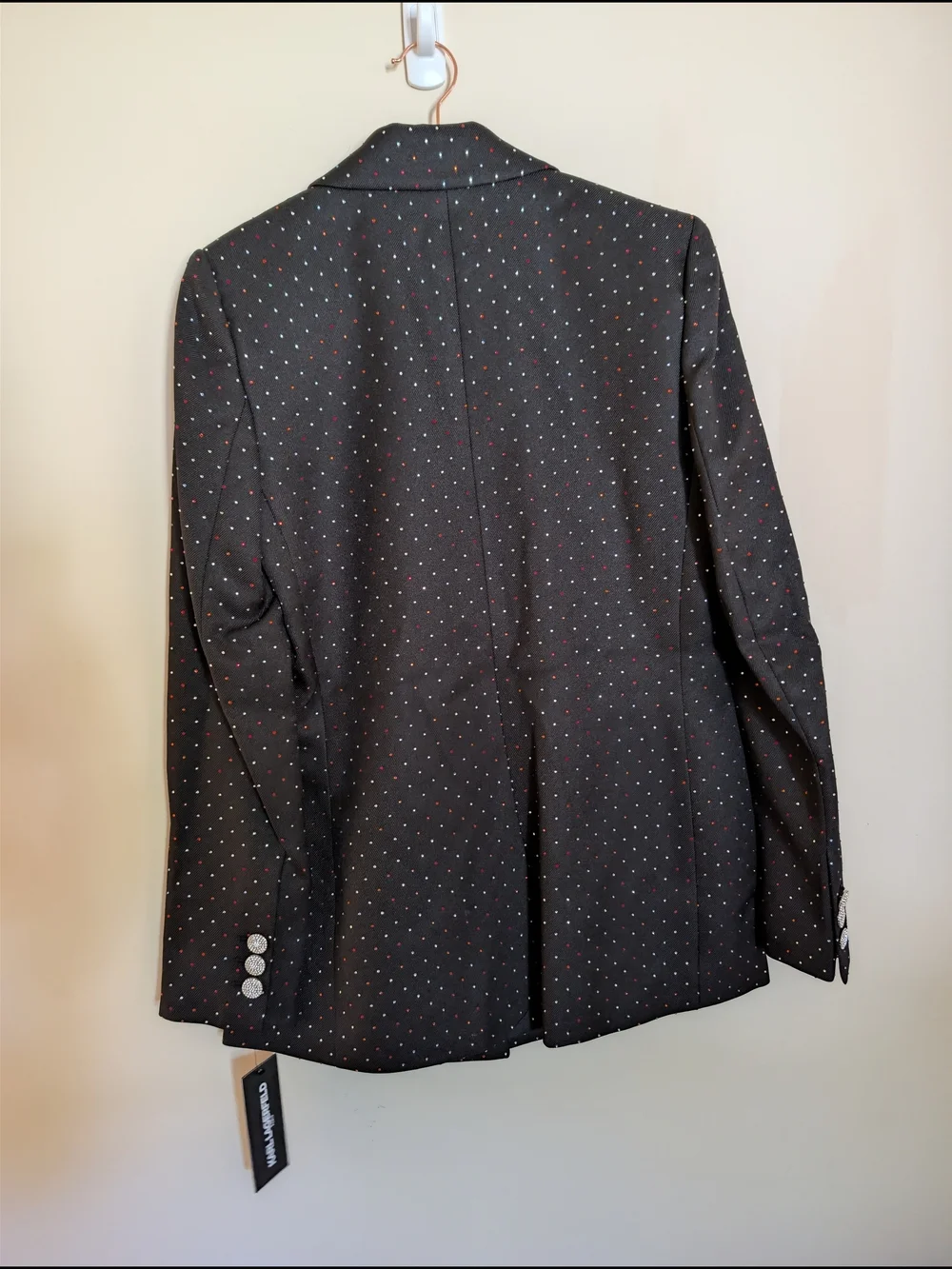 NWT Karl Lagerfeld Paris Rainbow Rhinestone Embellished Blazer Size 2